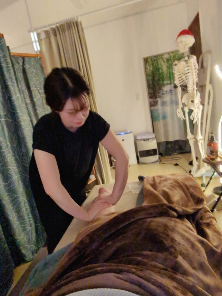 押し流す手技のボディオイルケア