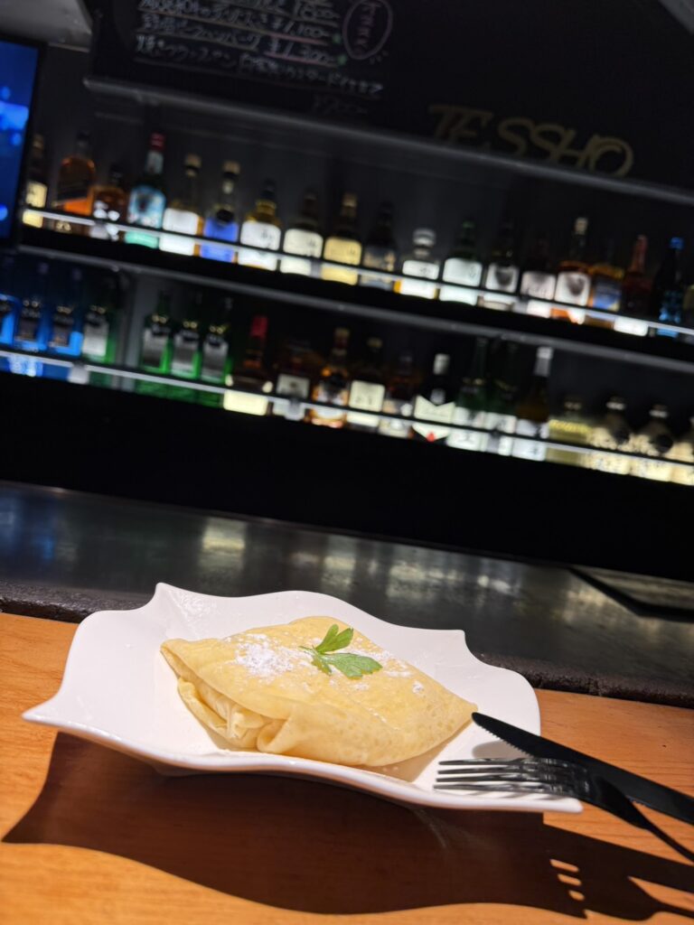 デザートにクレープを楽しめる